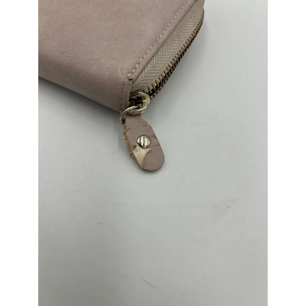 FUNTOR Amor Pour Toujours Dusty Rose Zip‎ Around Long Wallet Vegan Leather Gold